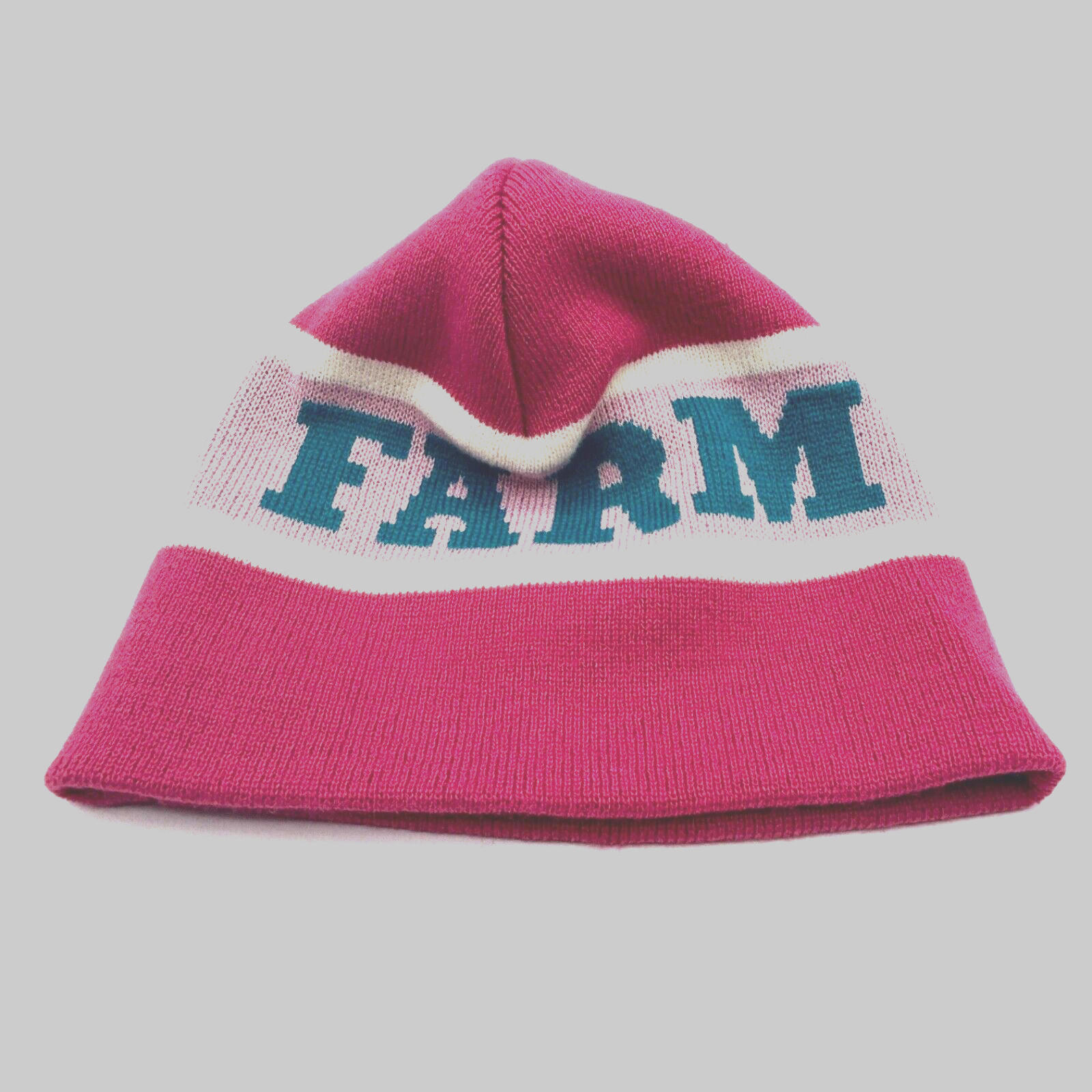 Euc Farm Girl Authentic Brand Farm Girl Pink White Beanie Cap Euc Farm Girl Authentic Brand Farm Girl Pink White Beanie Cap